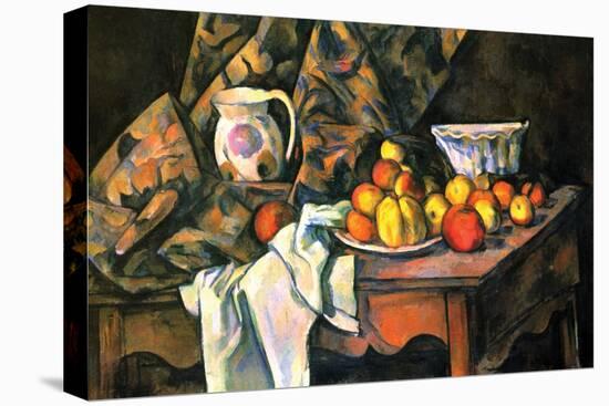 Still Life with Apples and Peaches-Paul C?zanne-Stretched Canvas
