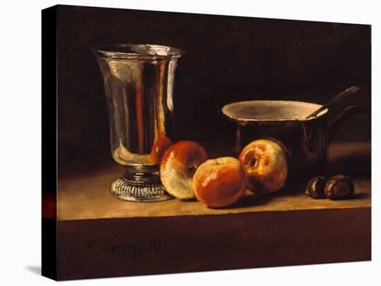 Still Life with Apples and Silver Goblet, 1876 (Oil on Canvas)-Francois Bonvin-Premier Image Canvas