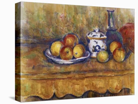 Still Life with Blue Bottle and Sugar Bowl-Paul Cézanne-Premier Image Canvas