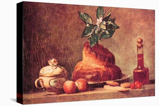 Still Life with Brioche-Jean-Baptiste Simeon Chardin-Stretched Canvas