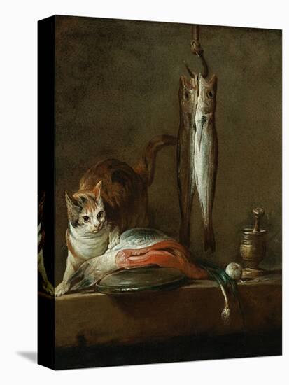 Still Life with Cat and Fish-Jean-Baptiste Simeon Chardin-Premier Image Canvas