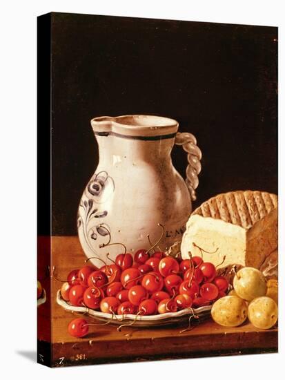 Still Life with Cherries, Cheese and Greengages-Luis Egidio Melendez-Premier Image Canvas