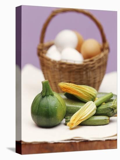 Still Life with Courgettes, Rondini and Egg Basket-null-Premier Image Canvas
