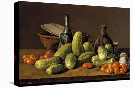 Still Life with Cucumbers, Tomatoes, and Kitchen Utensils, 1774-Luis Egidio Meléndez-Premier Image Canvas