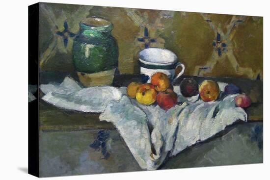 Still Life with Cup, Jar and Apples-Paul Cézanne-Stretched Canvas