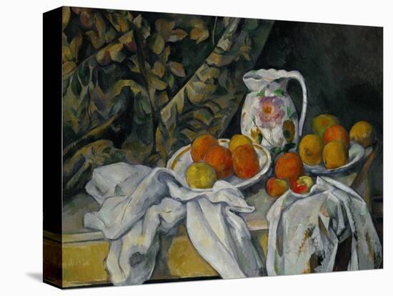 Still Life with Curtain and Flowered Pitcher, 1899-Paul Cézanne-Premier Image Canvas