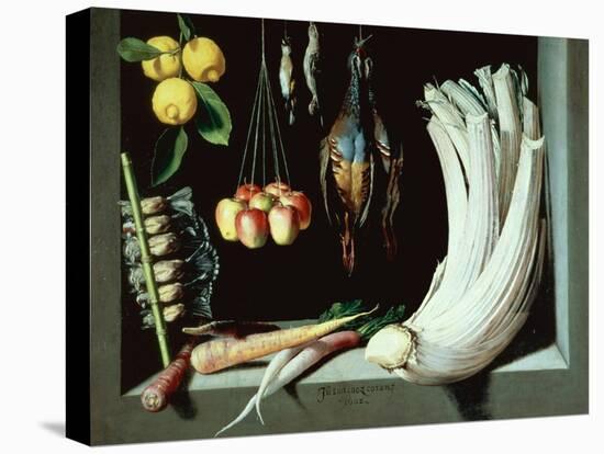 Still Life with Dead Birds, Fruit and Vegetables, 1602-Juan Sanchez Cotan-Premier Image Canvas