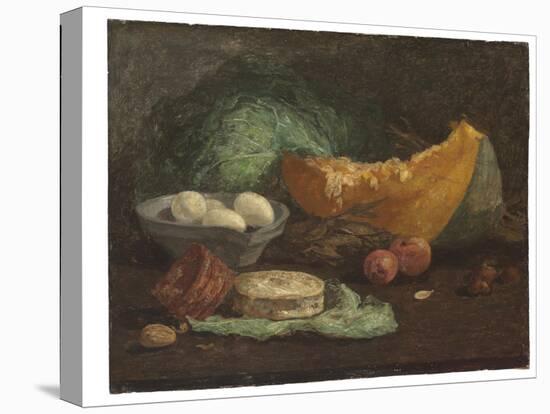 Still Life with Eggs and Pumpkin, C.1853-56 (Oil on Panel)-Eugene Louis Boudin-Premier Image Canvas