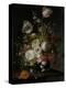 Still Life with Flowers in a Glass Vase-Rachel Ruysch-Stretched Canvas
