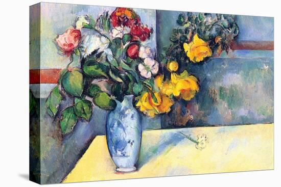 Still Life with Flowers in a Vase-Paul C?zanne-Stretched Canvas