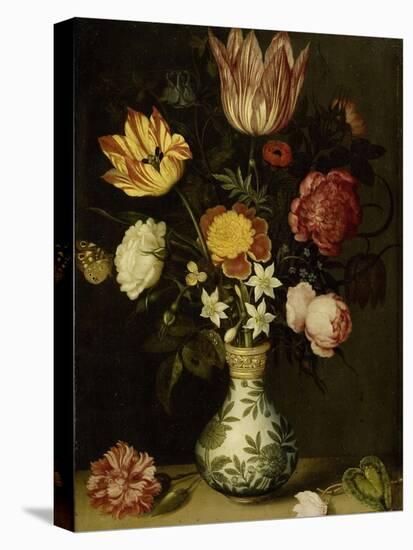 Still Life with Flowers in a Wan-Li Vase-Ambrosius Bosschaert-Stretched Canvas