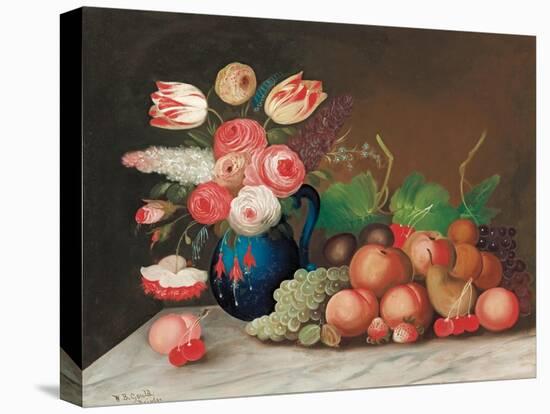 Still Life with Fruit and Flowers, C.1840-William Buelow Gould-Premier Image Canvas