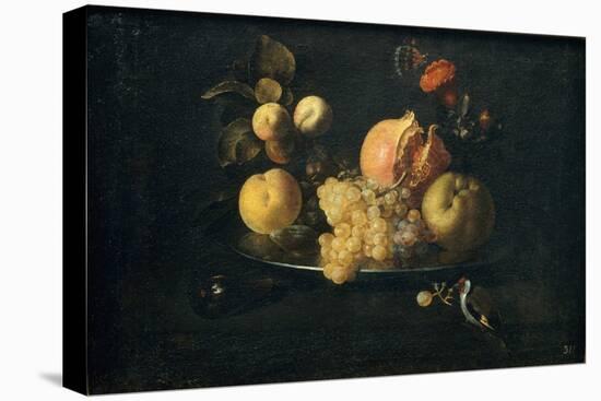 Still Life with Fruit and Goldfinch-Juan de Zurbarán-Premier Image Canvas