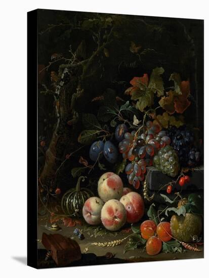 Still Life with Fruit, Foliage and Insects, C.1669-Abraham Mignon-Premier Image Canvas