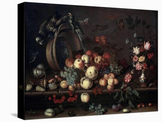 Still Life with Fruits, Flowers and Parrots, 1620S-Balthasar van der Ast-Premier Image Canvas