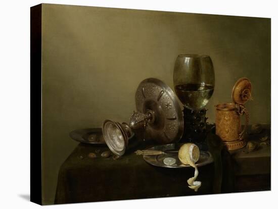 Still Life with Gilt Beer Tankard-Willem Claesz Heda-Stretched Canvas