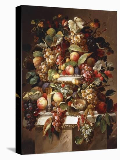 Still Life with Grapes and Peaches-Charles Baum-Premier Image Canvas