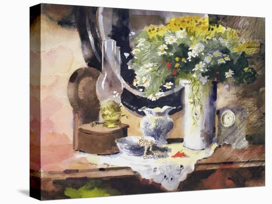 Still Life with Lamp and Flowers-John Lidzey-Premier Image Canvas