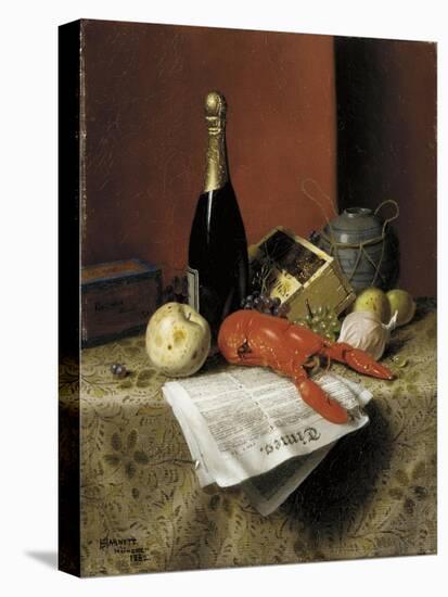 Still Life with Lobster, Fruit, Champagne and Newspaper, 1882-William Michael Harnett-Premier Image Canvas