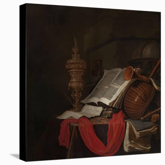 Still Life with Musical Instruments and Books-Jan Vermeulen-Premier Image Canvas