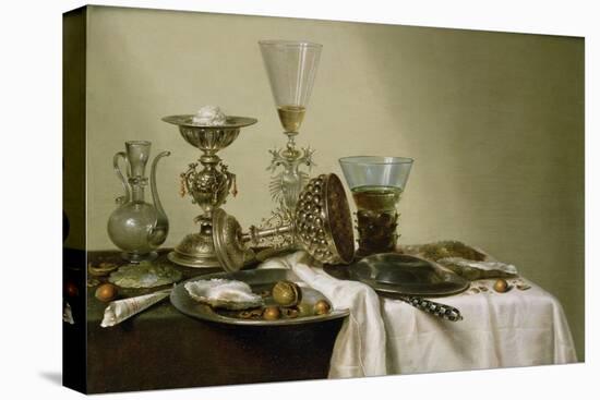 Still Life with Oysters and Nuts, 1637 (Oil on Panel)-Willem Claesz. Heda-Premier Image Canvas