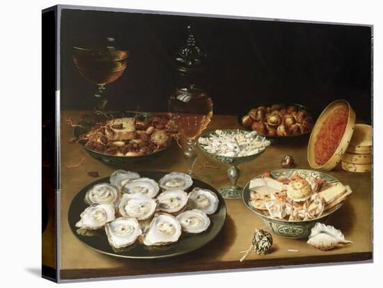 Still Life with Oysters, Sweetmeats and Roasted Chestnuts-Osias The Elder Beert-Premier Image Canvas