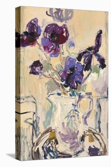 Still Life with Purple Flowers-Lilia Orlova Holmes-Stretched Canvas