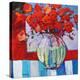 Still Life with Red Flowers-Patty Baker-Stretched Canvas