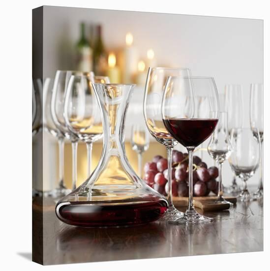 Still Life with Red Wine in Glass and Decanter-Alexander Feig-Premier Image Canvas