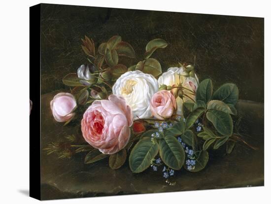 Still Life with Roses and Forget-Me-Nots-Hansine Eckersberg-Premier Image Canvas