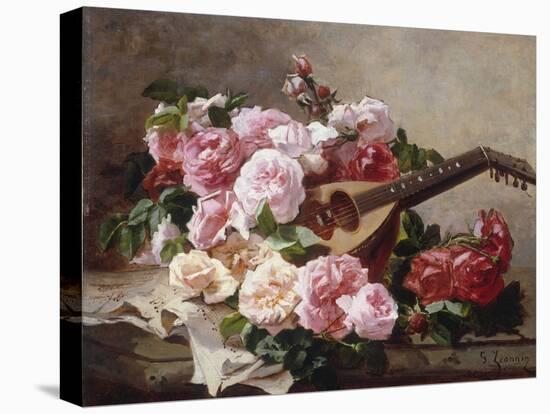 Still Life with Roses and Mandolin-Georges Jeannin-Premier Image Canvas