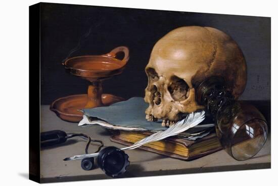 Still Life with Skull and Quill-Pieter Claesz-Premier Image Canvas