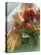 Still Life with Spaghetti, Tomatoes, Basil & Parmesan-null-Premier Image Canvas