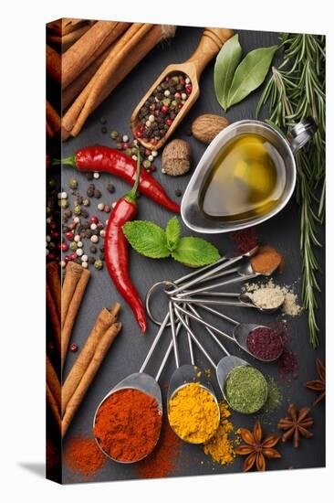 Still Life with Spices and Olive Oil-Andrii Gorulko-Premier Image Canvas