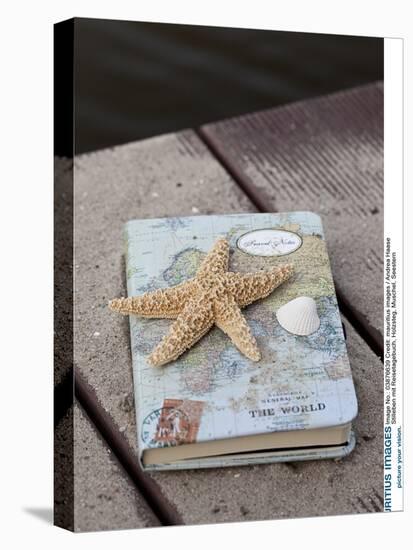 Still Life with Travel Diary, Wooden Jetty, Seashell, Starfish-Andrea Haase-Premier Image Canvas