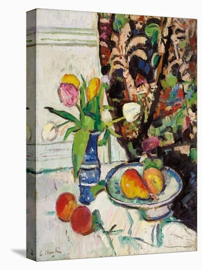 Still Life with Tulips and Fruit-George Leslie Hunter-Premier Image Canvas