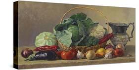Still Life With Vegetables-Valeriy Chuikov-Stretched Canvas