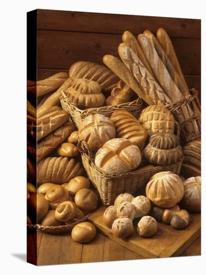 Still Life with White Bread, Bread Rolls & Bread Sticks-Gerrit Buntrock-Premier Image Canvas