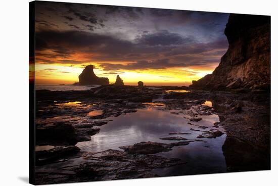 Still Tide Pool Sunset-Nish Nalbandian-Stretched Canvas