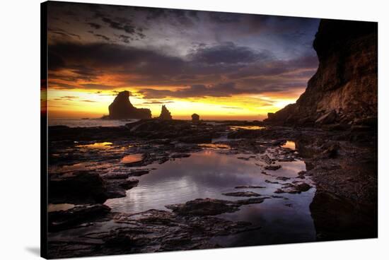 Still Tide Pool Sunset-Nish Nalbandian-Stretched Canvas