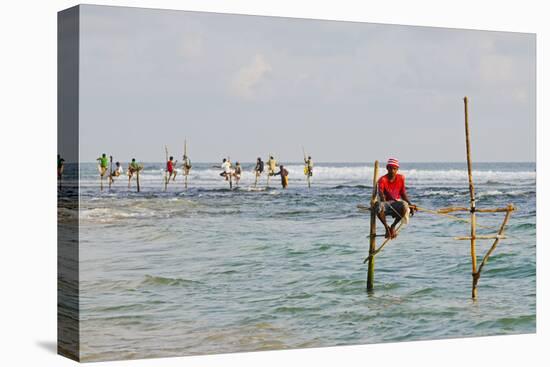 Stilt Fishermen, Dalawella, Sri Lanka, Indian Ocean, Asia-Christian Kober-Premier Image Canvas