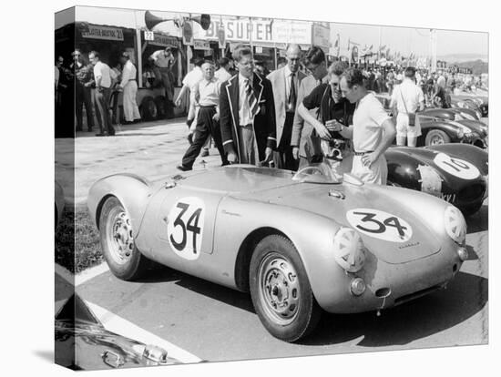 Stirling Moss with Porsche RSK, Goodwood, Sussex, 1955-null-Premier Image Canvas