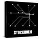 Stockholm Black Subway Map-null-Stretched Canvas