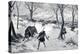 Stone Age Man Hunting Bison-G.F. Scott Elliot-Stretched Canvas