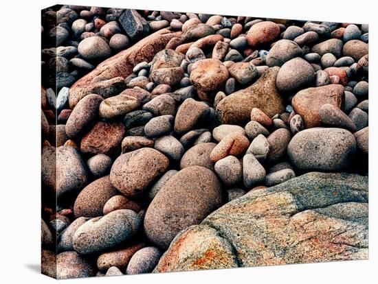 Stone beach along Park Loop Road, Acadia National Park, Maine, USA-null-Premier Image Canvas