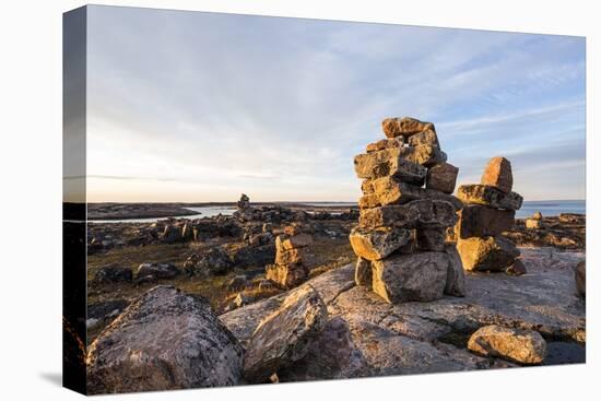 Stone Cairns in Arctic, Nunavut Territory, Canada-Paul Souders-Premier Image Canvas