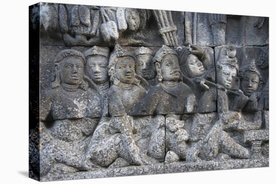 Stone Carving at Borobudur, UNESCO, Java, Indonesia-Keren Su-Premier Image Canvas