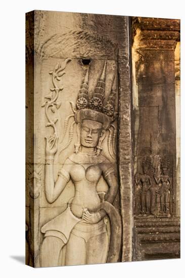 Stone Carvings at Angkor Wat, Cambodia-Paul Souders-Premier Image Canvas