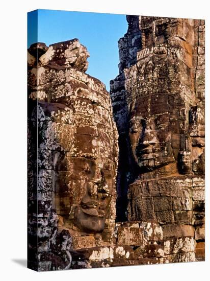 Stone Carvings in Bayon Temple, Angkor Thom near Angkor Wat, Cambodia-Tom Haseltine-Premier Image Canvas