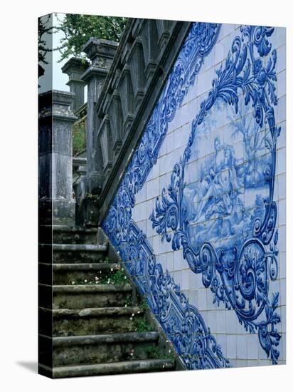 Stone Chairs and Azulejo Tiles, Rococo Palace, Cacela Velha, Portugal-Merrill Images-Premier Image Canvas